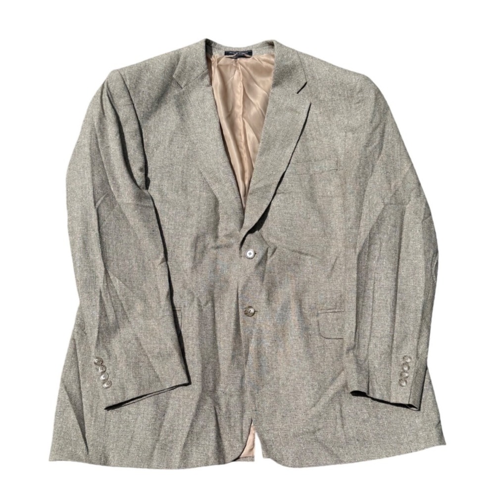 Bert Pulitzer Men's 100% Silk Blazer Sport Coat Jacket Tan Tweed Size 48R